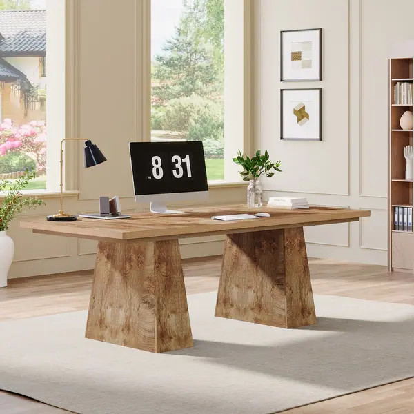 63 Inches Office Desk, Executive Desk for Home Office - Natural | Bed Bath & Beyond