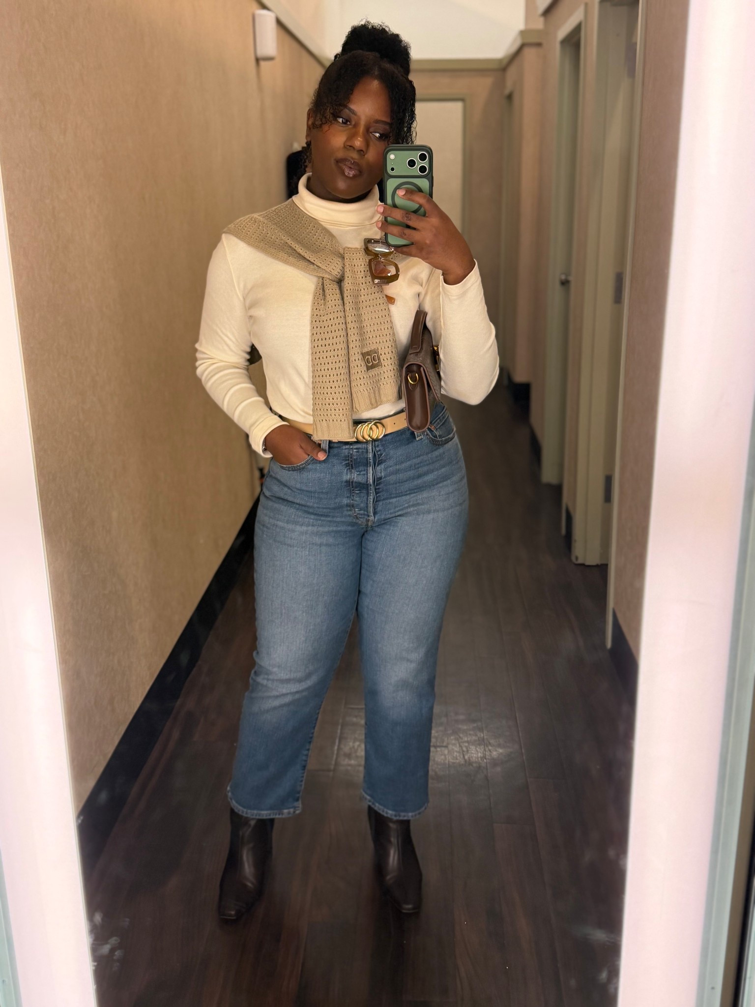 Loving this easy, neutral mix for running around in comfort. The cream dickey collar shawl adds a cozy layered look without the bulk, paired with classic women’s jeans and neutral boots that go with everything. Effortless, comfy, and chic for a full day of shopping 🛍️✨
Shop the full look on LTK!

#LTKgrwm #LTKSeasonal #LTKootd