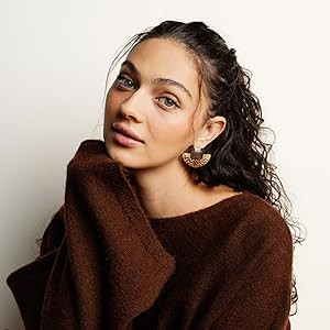 Chunky Gold Vintage Statement Earrings with Brown Stones – Bold Retro Fashion Jewelry for Women | Amazon (US)