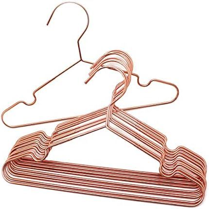 Koobay 12.5" Children Rose Gold Clothes Hangers, 10PACKS, Shiny Steel Wire Shirts Coat Slacks Clo... | Amazon (US)