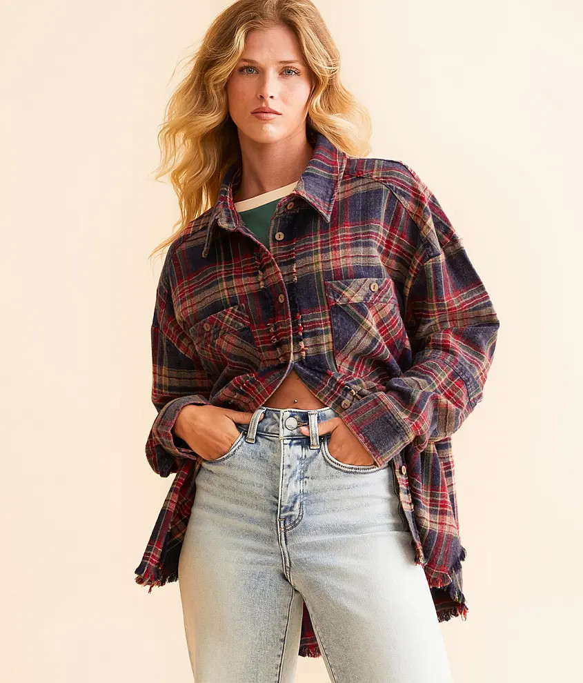 Washed Flannel Boyfriend Shirt | Buckle