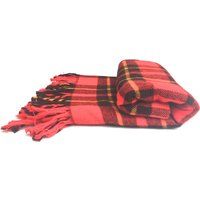 Vintage Red Wool Blanket~ Stadium Blanket Plaid Wool Throw~ Tartan ~ Red, Yellow & Black~ Rustic Cab | Etsy (US)