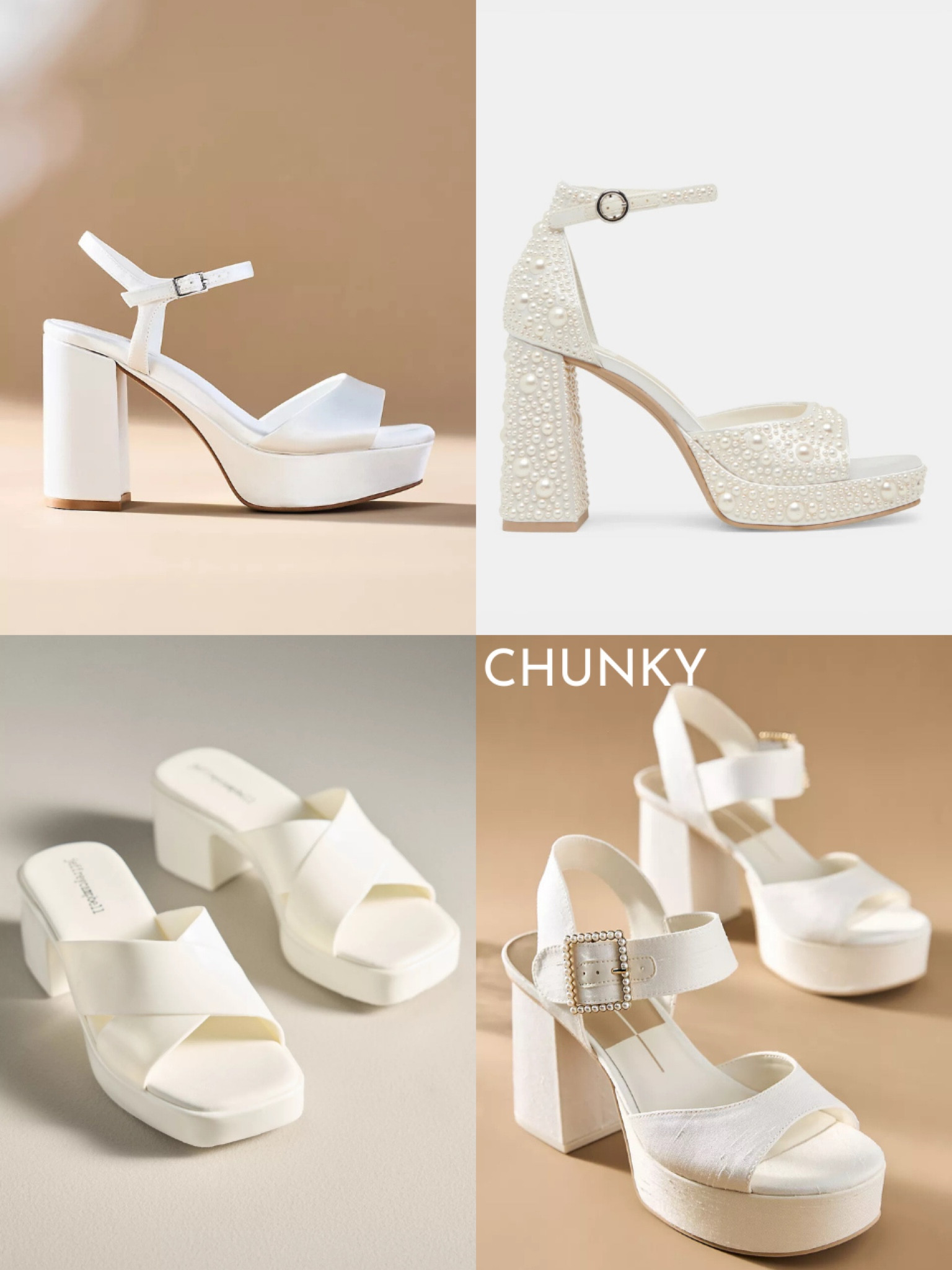 Bridal shoes: chunky heels