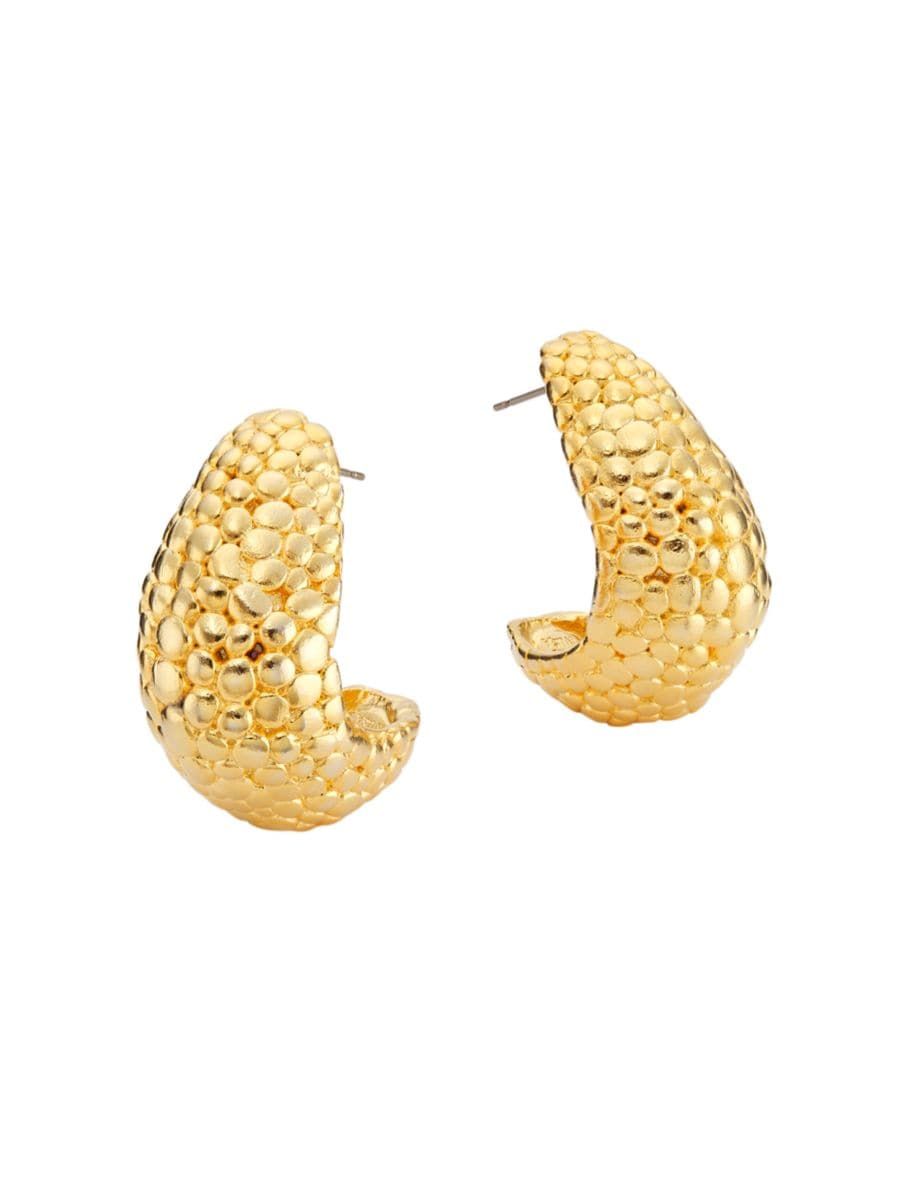 Scaly Textured 22K Gold-Plated Hoop Earrings | Saks Fifth Avenue