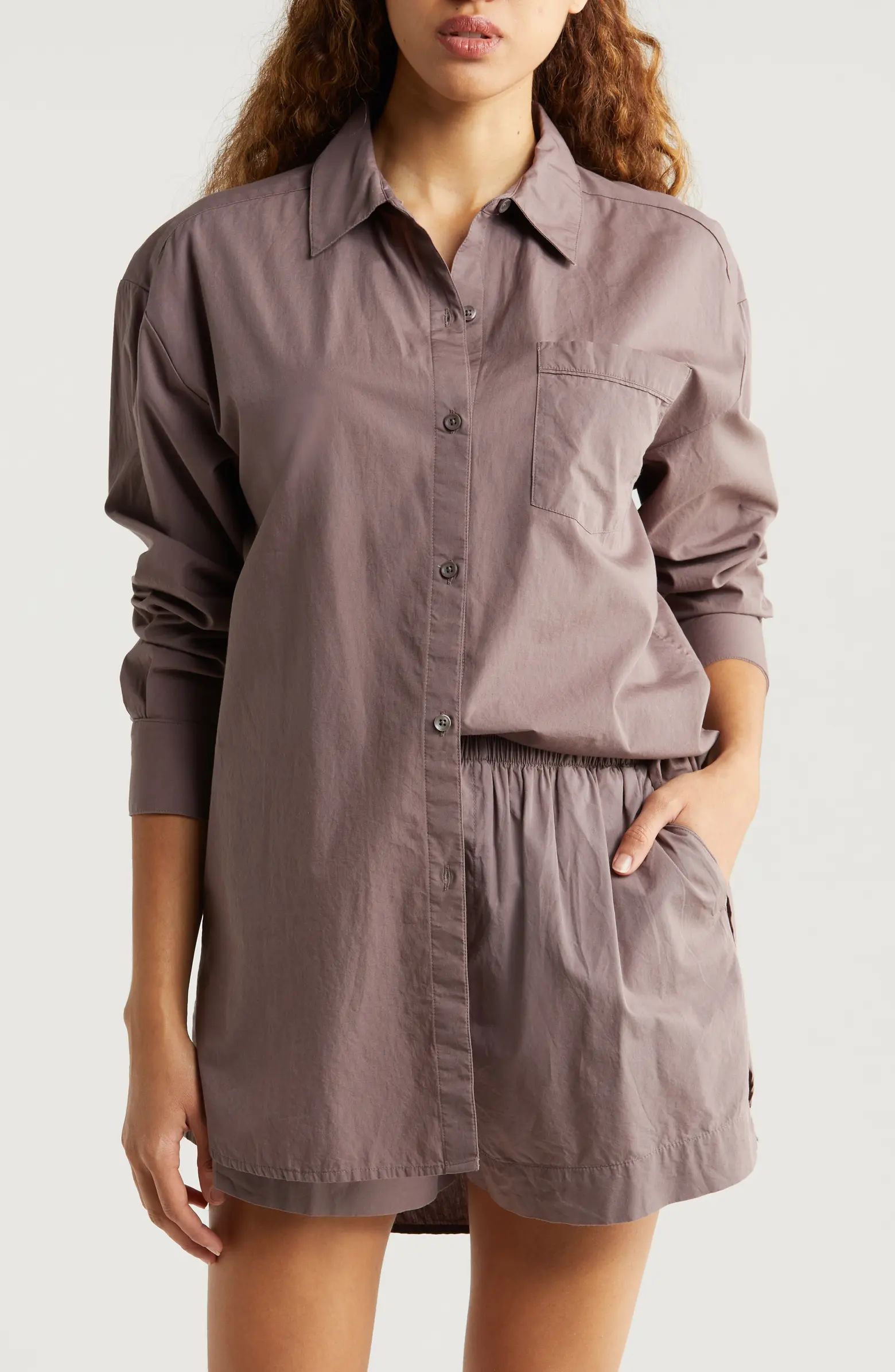 Oversize Shirting Short Pajamas | Nordstrom
