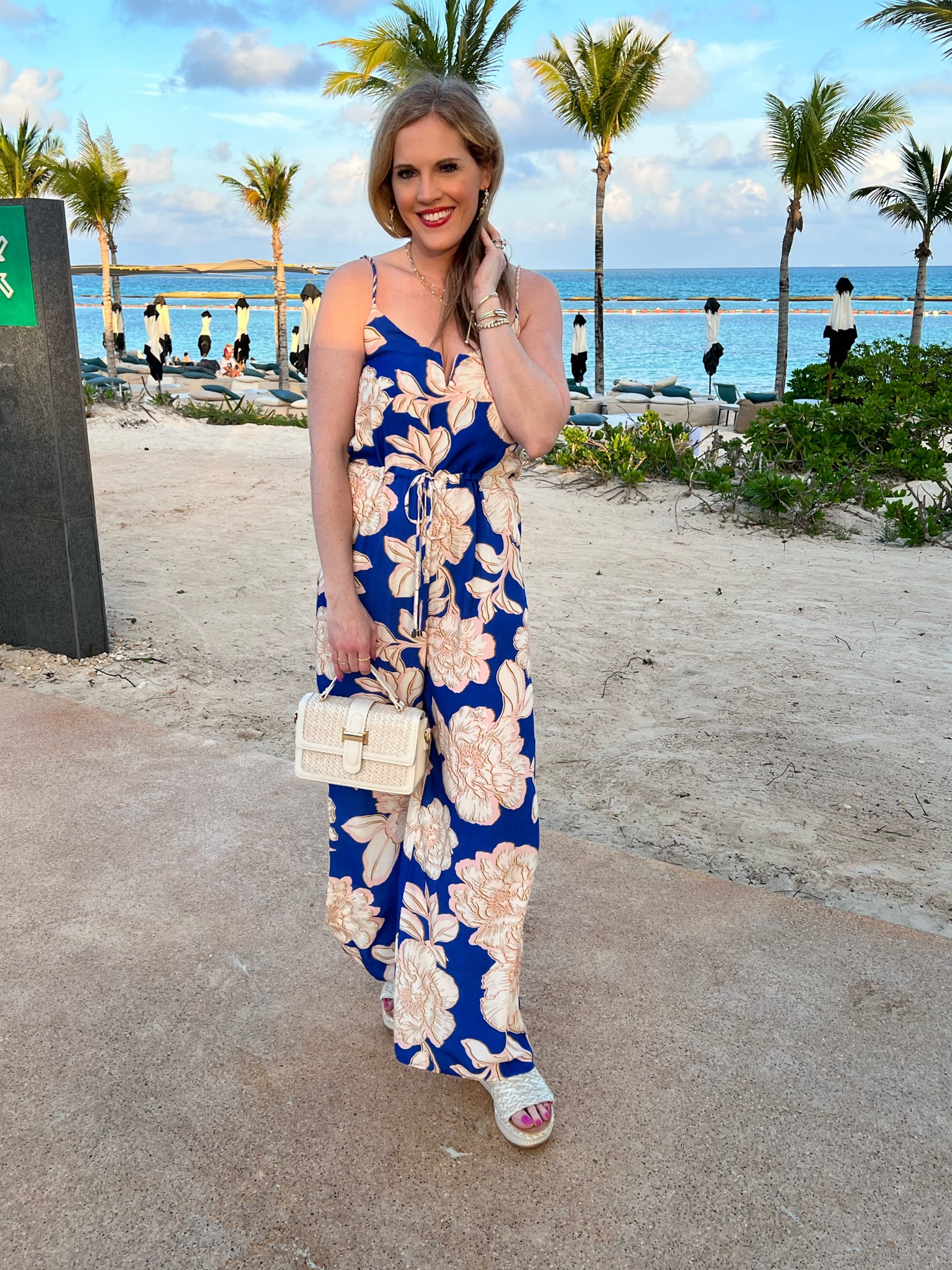 Spring look 
Summer look
Floral jumpsuit 
Swimsuit cover 
Beach look 
Vacation look 
Resort wear 
Platform sandals 
Beach travel look 

#LTKtravel #LTKSpringSale #LTKSeasonal