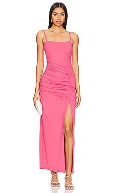 Susana Monaco Ruched Maxi Dress in Azalea from Revolve.com | Revolve Clothing (Global)