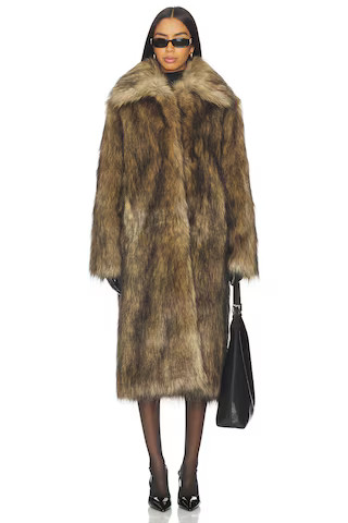 superdown x Emma Leger Carmela Faux Fur Coat in Brown from Revolve.com | Revolve Clothing (Global)