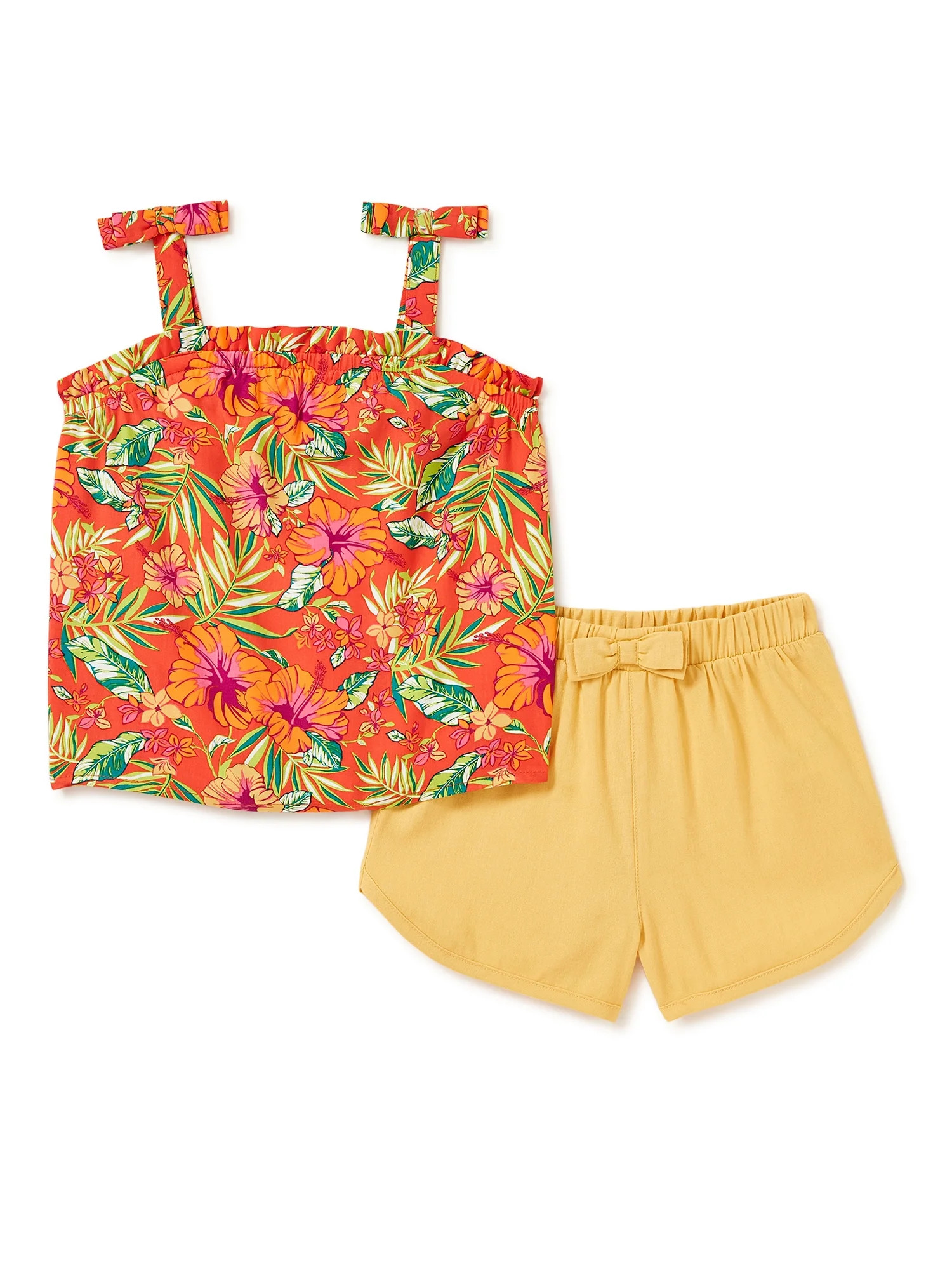 Wonder Nation Baby & Toddler Girls' Tank Top and Shorts Set,12 Months-5T | Walmart (US)