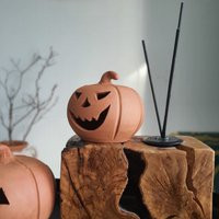 Terra-Cotta Pumpkin, Halloween Decor, Lantern, Pumpkin Candle Holder, Jack O Lantern, Pumpkins Table Decor, Terracotta Pottery, Farmhouse Style | Etsy (US)