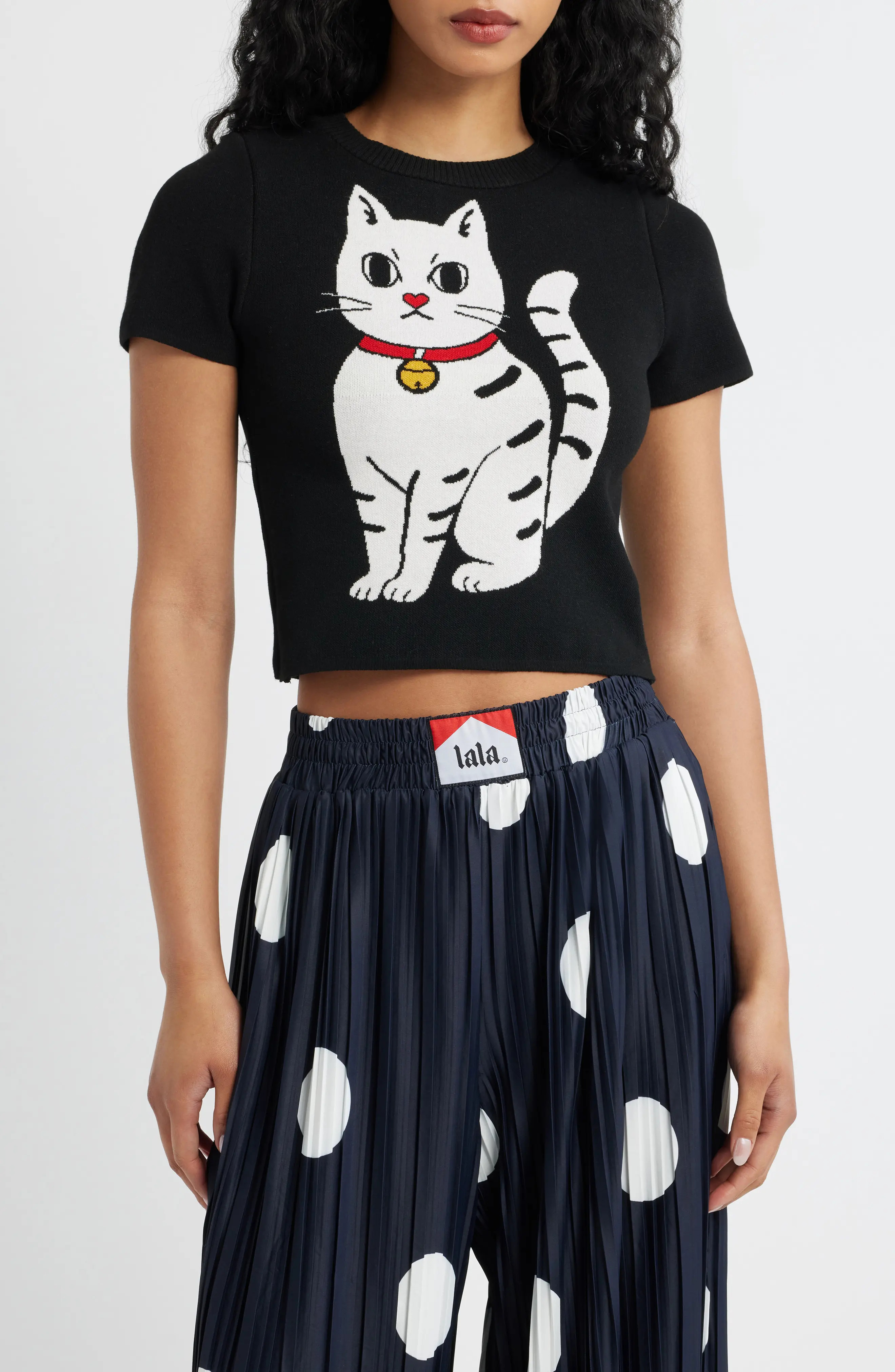 Dressed in Lala Lucky Kitty Knit Tee (Women) | Nordstrom | Nordstrom