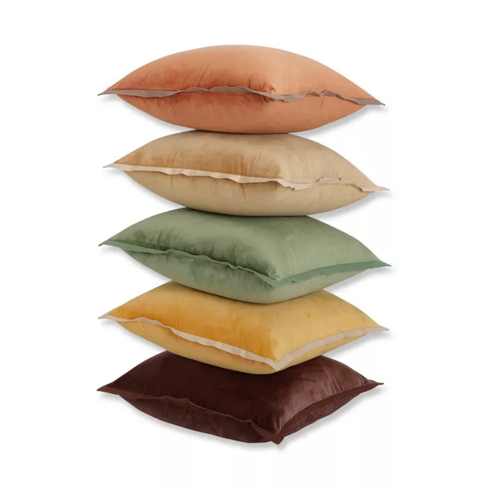 Pillow Perfect 18"x18" Velvet Flange Throw Pillow | Target