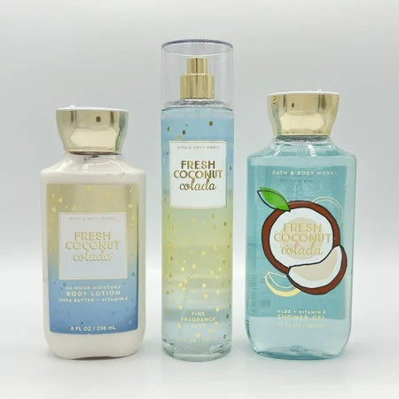 Bath and Body Works Fresh Coconut Colada Body Lotion Fine Fragrance Mist and Shower Gel 3-Piece Bundle | Walmart (US)
