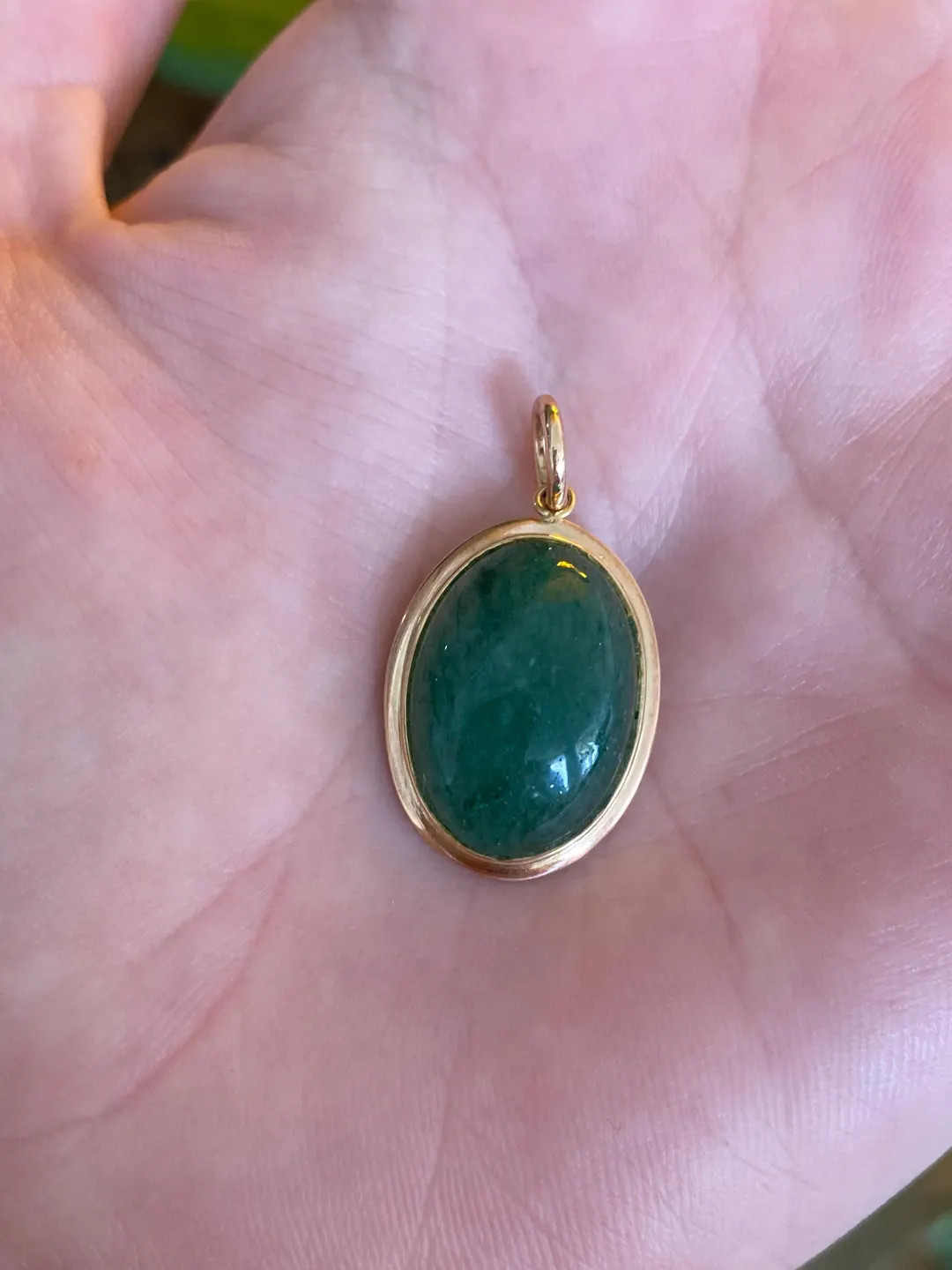 Vintage Solid 14k Yellow Gold Aventurine Cabochon Charm - Quality Fine Estate Jewelry - Real Genu... | Etsy (US)