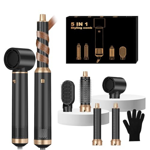 Blow Dryer Brush 5 in 1, Negative Ion Hair Dryer Brush Set Upgrade Hot Air Brush Air Styler Curling Wrap Air Curler, Curling Iron Hair Styling Tools As A Gift for Straight/Curl/Drying/Smoothing | Amazon (US)