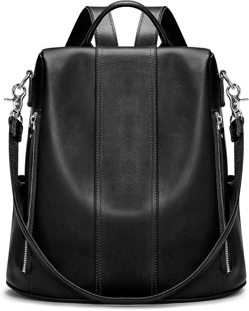 S-ZONE Women Soft Leather Backpack Antitheft Rucksack Ladies Shoulder Bag Medium | Amazon (US)
