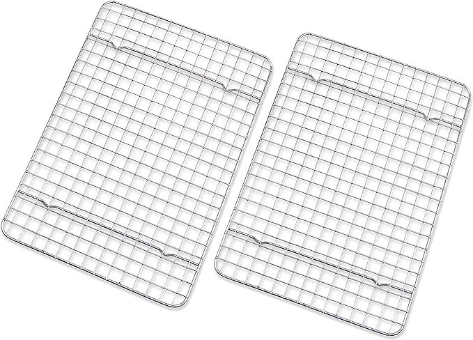 Checkered Chef Cooling Rack - Set of 2 Stainless Steel, Oven Safe Grid Wire Racks for Cooking & B... | Amazon (US)