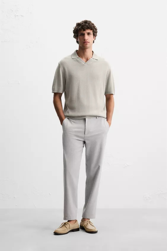 TEXTURED STRETCH PANTS | Zara US