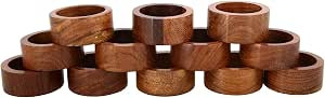 Wood Napkin Rings Set of 12 - Dining Table Napkin Holder, Classic Everyday Use Thanksgiving Holid... | Amazon (US)