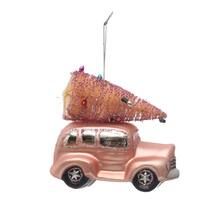 4.8'' Pink Car with Tree Glass Christmas Ornament by Ashland® | Michaels Stores