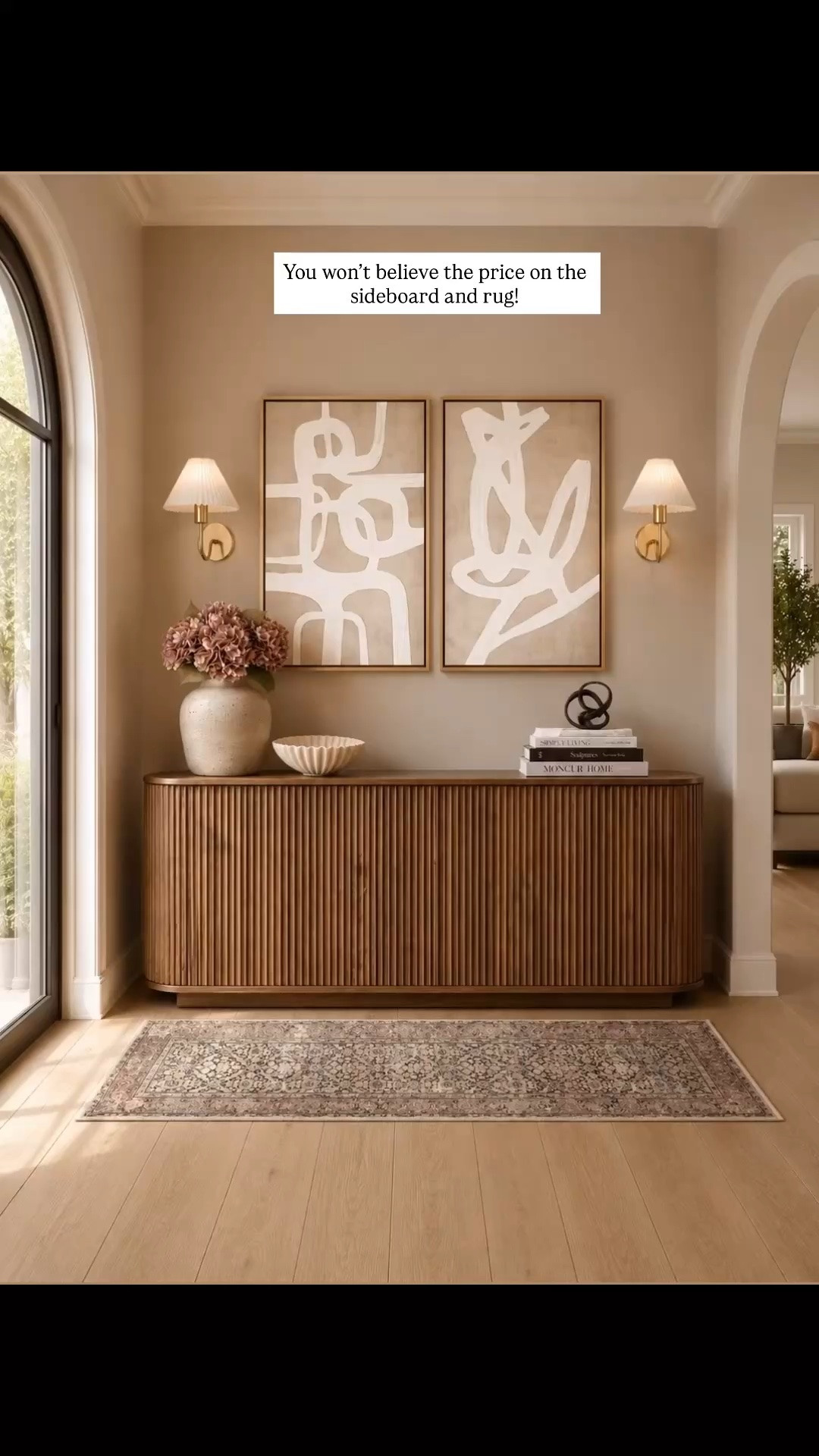 The fluted sideboard, neutral artwork, sconces, and runner are all Amazon finds for less.

#LTKHome #LTKSaleAlert