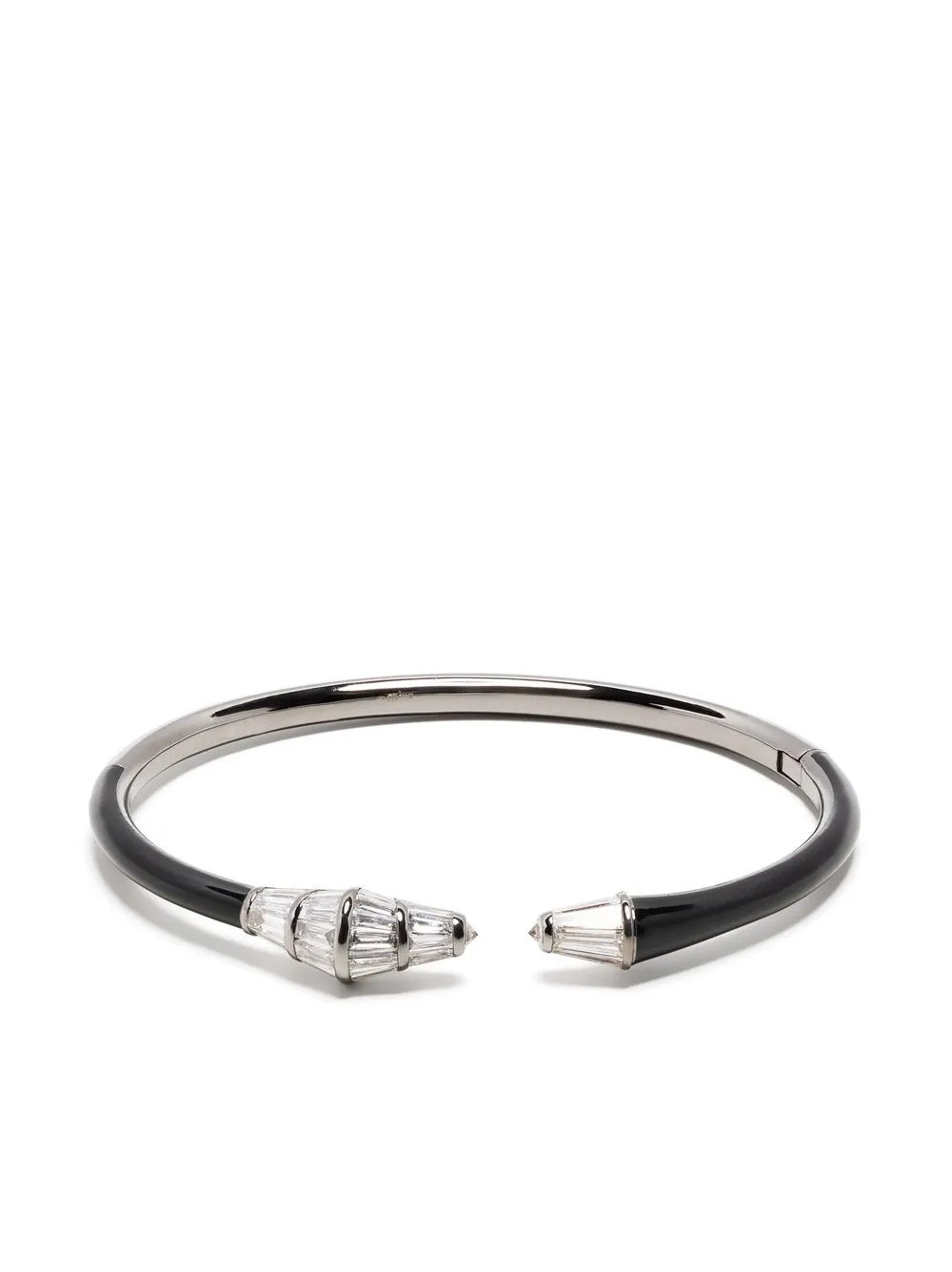 Nikos Koulis 18kt White Gold Energy Diamond Bangle Bracelet - Farfetch | Farfetch Global