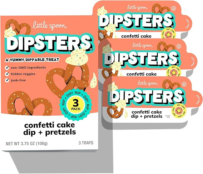 Little Spoon Confetti Cake Dip + Pretzels Dipsters, Big Kid Favorite Dunking Snack with Hidden Ve... | Amazon (US)
