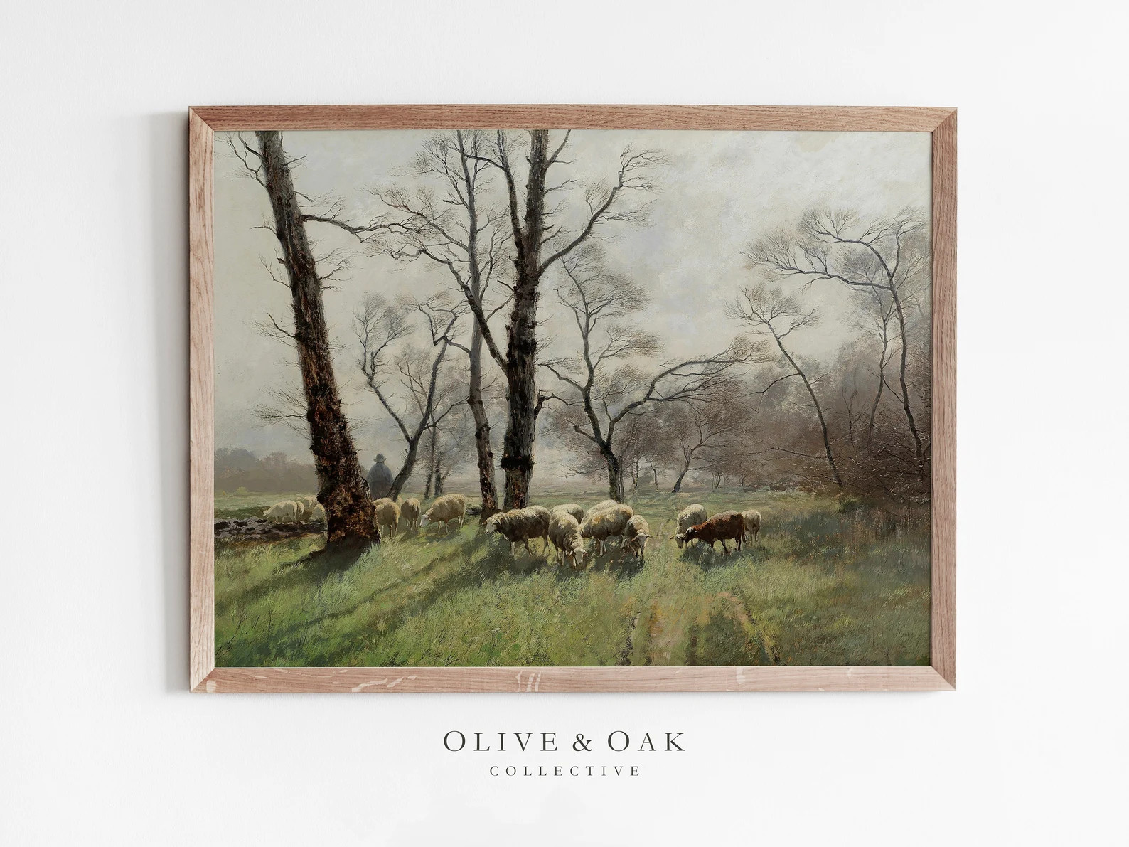 Shepherd Painting Print / Farmhouse Decor Sheep Painting - Etsy | Etsy (US)