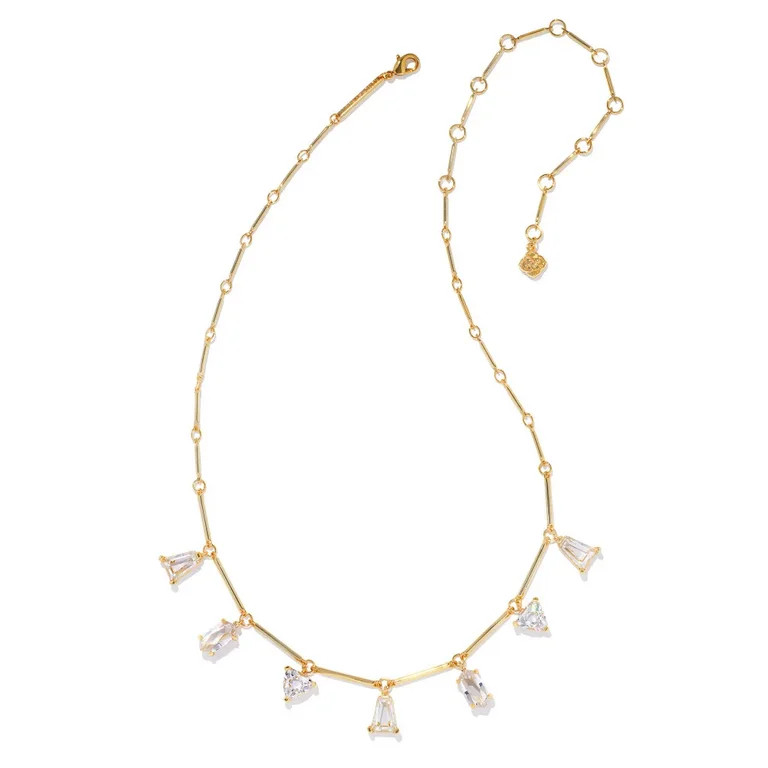 Kendra Scott Blair Gold Jewel Strand Necklace in White Crystal | Walmart (US)