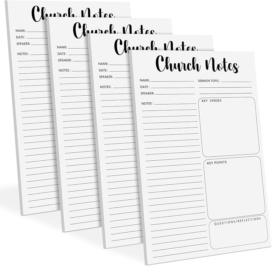 Church Notes Notebook 5.5 x 8.5 Inch Tear Away Sermon Note Journal Christian Sticky Note Pads Sel... | Amazon (US)