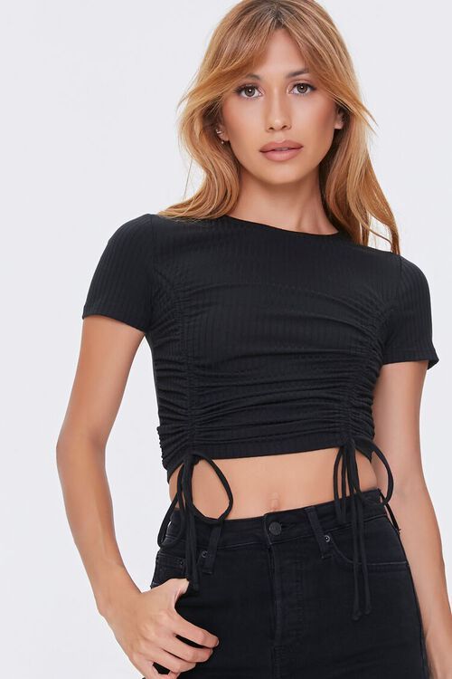 Ruched Drawstring Cropped Tee | Forever 21 (US)