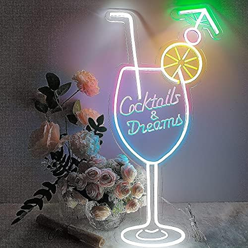 Cocktails Neon Sign for New Year Decoration, Cocktails & Dream Neon Signs for Party Wedding, Size 23 | Amazon (US)