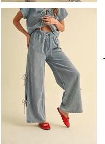 Bows And Kisses Side Tie Pants Small | Ruthie Grace