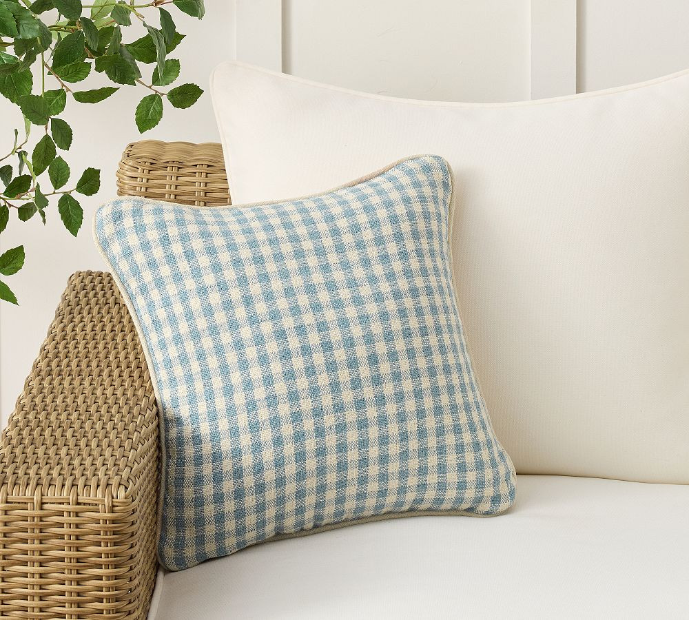 Blaine Check Outdoor Pillow | Pottery Barn (US)