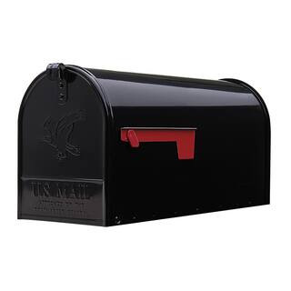 Architectural Mailboxes Elite Black, Large, Steel, Post Mount Mailbox E1600BAM - The Home Depot | The Home Depot