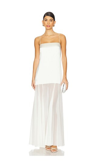 Moraya Dropped Waist Maxi Dress in Ivory | Revolve Clothing (Global)