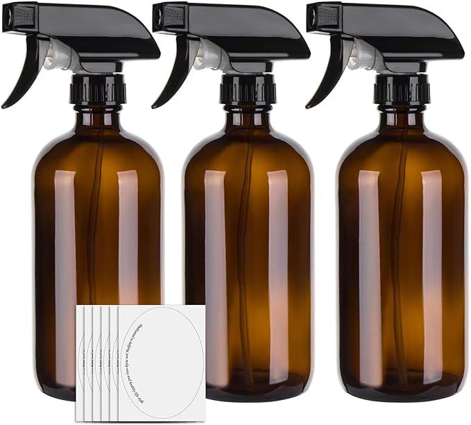 hmaimas 500ml Amber Empty Glass Spray Bottles for Cleaning, Mist Water Spray Bottle for Hair, Gar... | Amazon (UK)