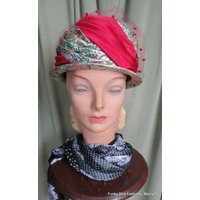 Not Perfect But Fun Original Vintage 50S 60S Pink & Metallic Floral Fabric Puffy Small Brim Turban Hat Measures 21.5"" Around The Inside | Etsy (US)