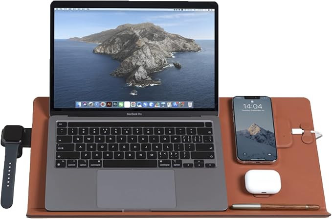 MOFT Multifunctional Desk Mat Water-Resistant PU Leather, Multi-Angle Laptop Stand, Tablet Stand,... | Amazon (US)