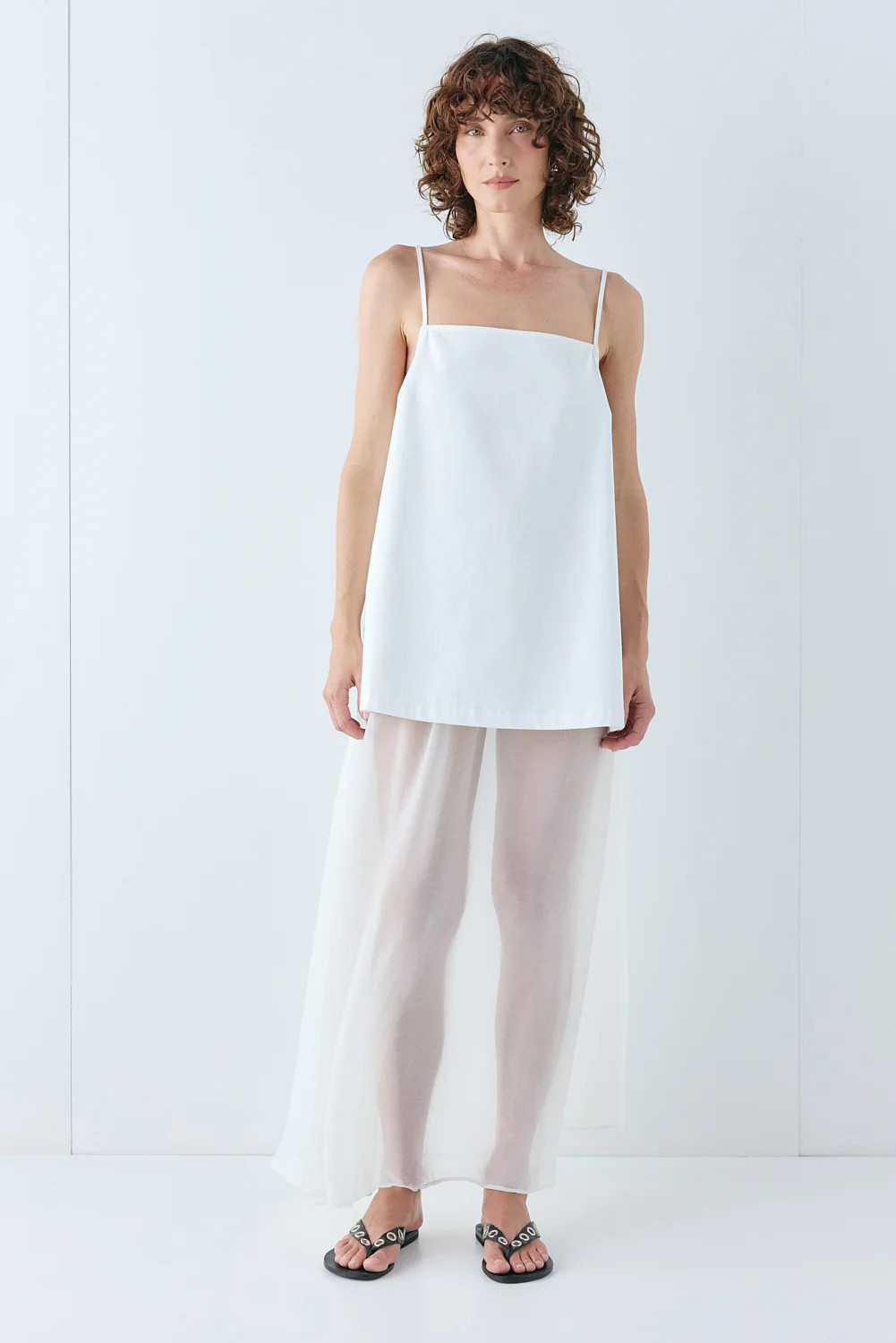 Laine Sheer Maxi Skirt Cream | VRG Grl