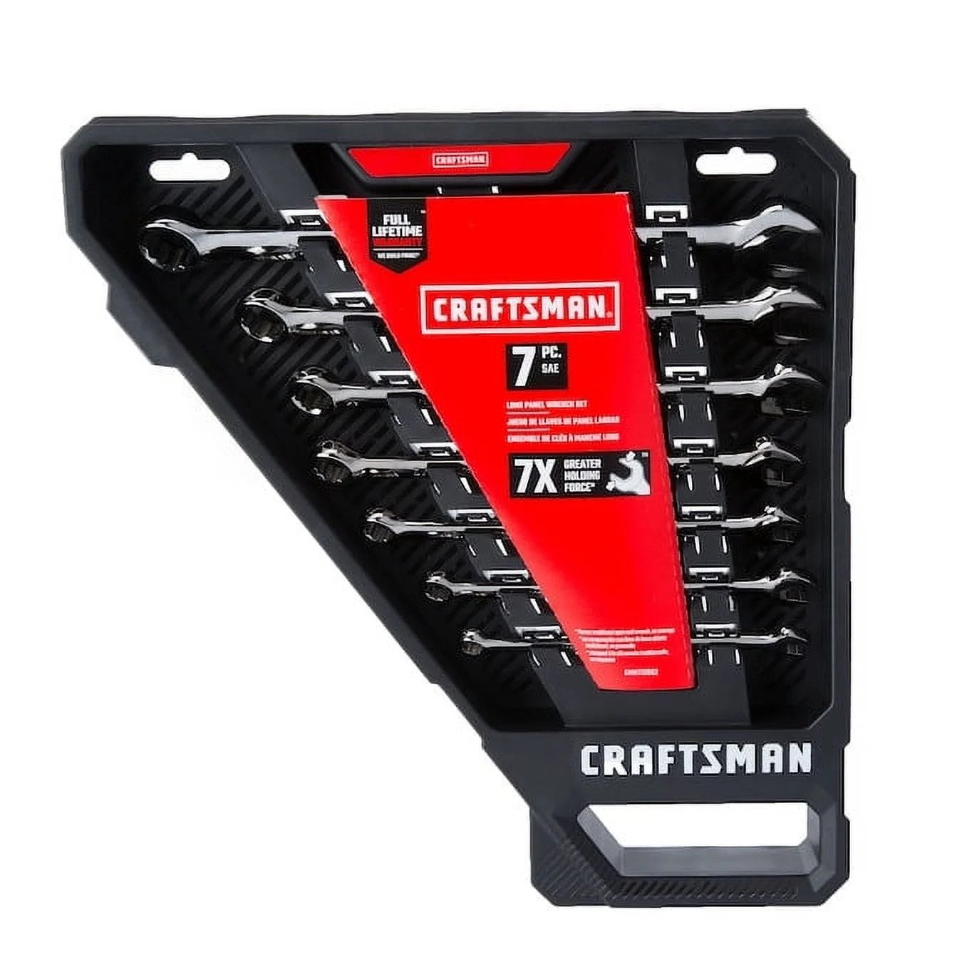 CRAFTSMAN,12-Point Standard SAE Gunmetal Chrome Combination Wrench 7 Piece - Walmart.com | Walmart (US)