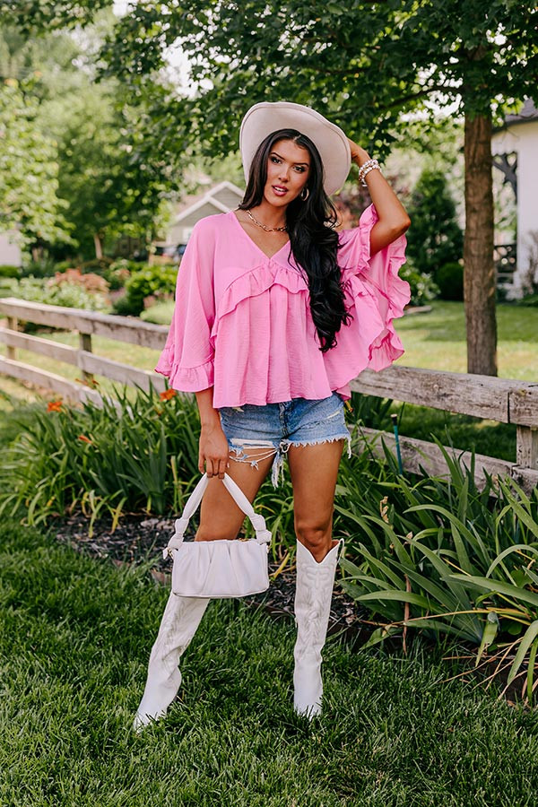 Claim To Love Ruffle Top in Pink | Impressions Online Boutique