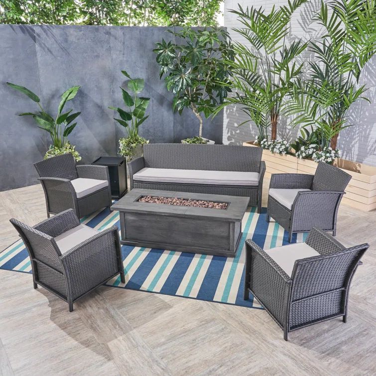 Bellissima Wicker 7 - Person Outdoor Seating Group with Cushions | Wayfair North America
