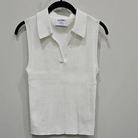 Old Navy Cream Fitted Polo Tank Top | Poshmark