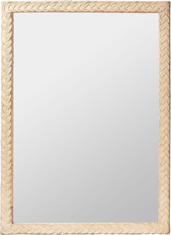 bali & pari Lanica Japandi Sun Bleached Rattan Wall Mirror | Amazon (US)