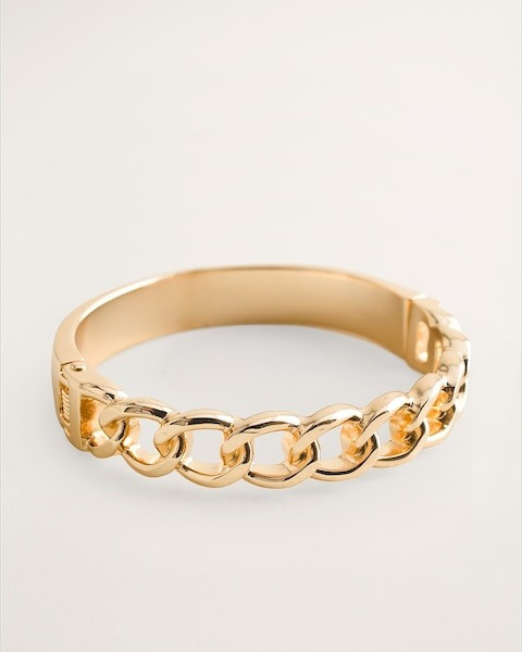 Goldtone Chain-link Hinge Bangle | Chico's