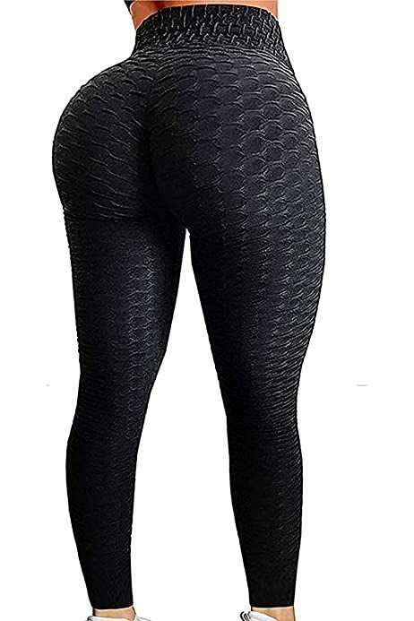A AGROSTE Women's High Waist Yoga Pants Tummy Control Workout Ruched Butt Lifting Stretchy Leggings  | Amazon (US)