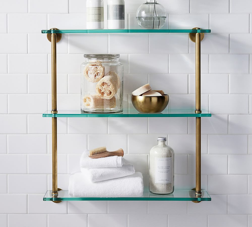 Linden Triple Glass Shelf | Pottery Barn (US)