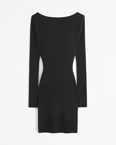 Long-Sleeve Slash Mini Sweater Dress | Abercrombie & Fitch (US)