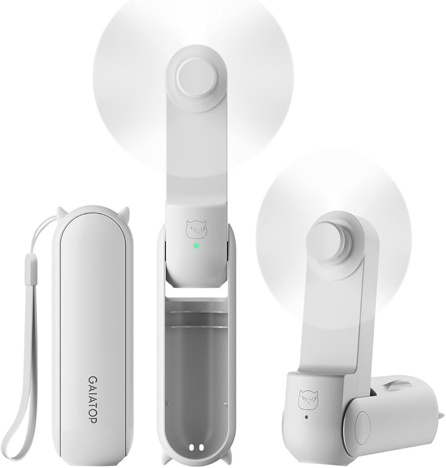 Gaiatop Portable Foldable Small Fan, Mini Hand Held Fan with USB Rechargeable 2000mAh Battery, Ey... | Amazon (US)